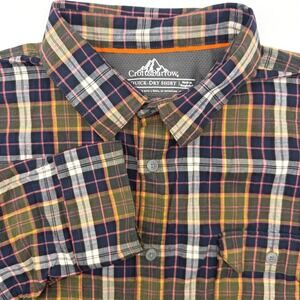 Croft & Barrow Button Down Shirt Mens XL Multicolor Plaid Quick Dry Stretch